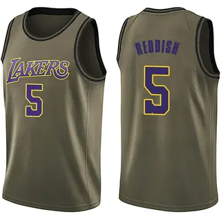 Men's Cam Reddish Los Angeles Lakers Green Salute to Service Jersey - Swingman