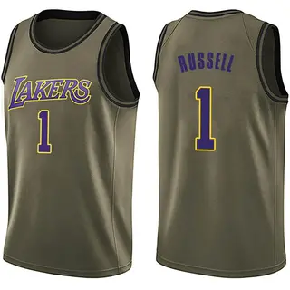 Men's D'Angelo Russell Los Angeles Lakers Green Salute to Service Jersey - Swingman