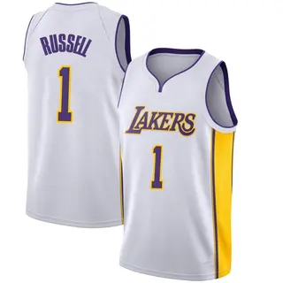 Men's D'Angelo Russell Los Angeles Lakers White Jersey - Association Edition - Swingman