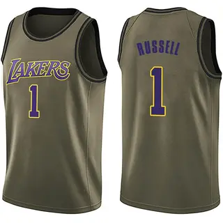 Youth D'Angelo Russell Los Angeles Lakers Green Salute to Service Jersey - Swingman